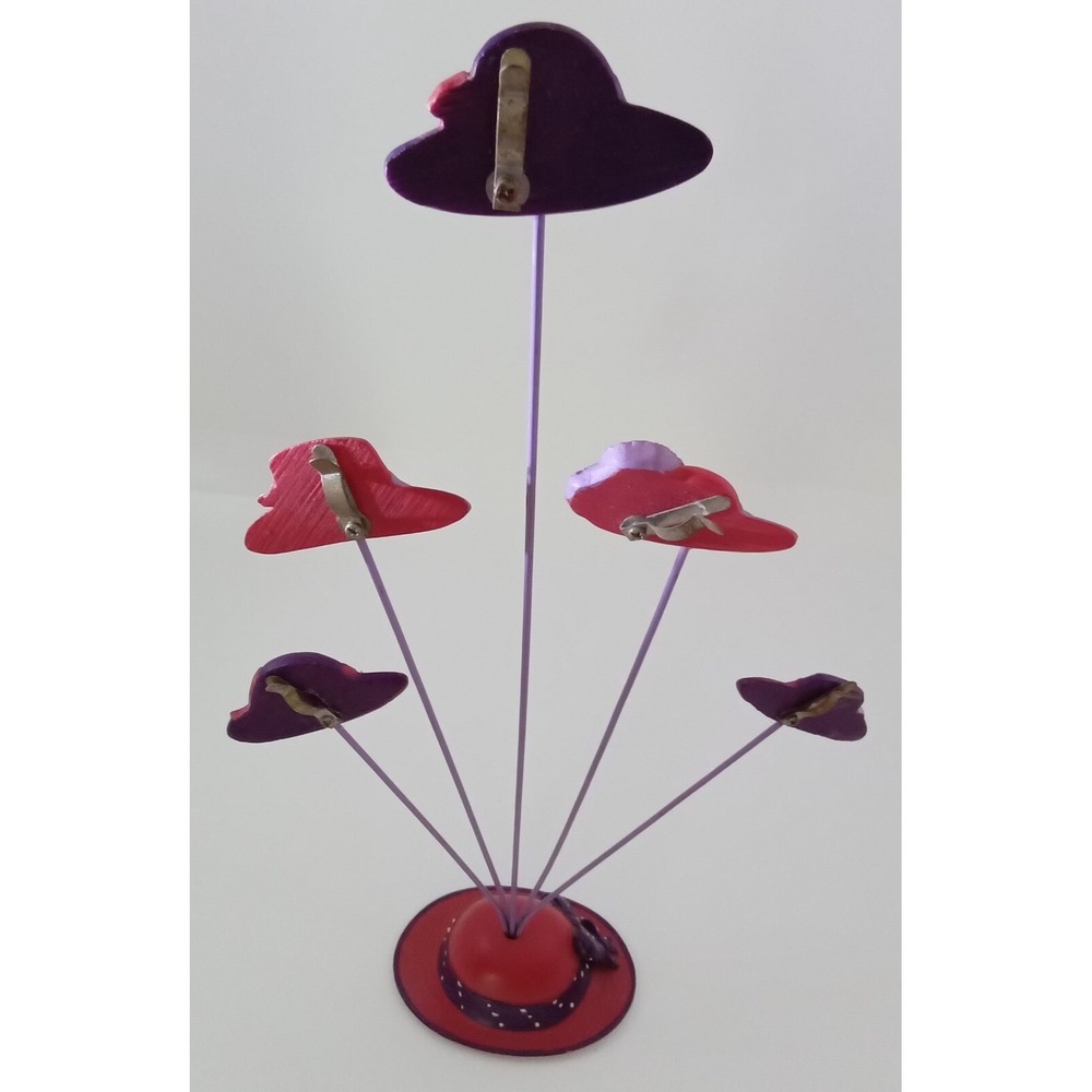 Vintage Red‎ Hat Society Inspired Miniature Hat Display Stand Resin Collectible - Picture 2 of 9